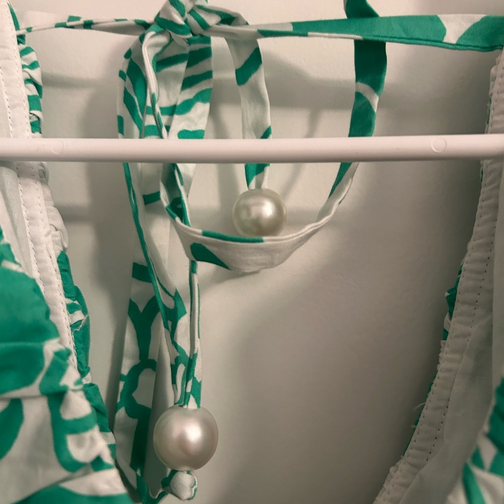 Lilly Pulitzer Green and White RitaMarie Ruffle Kiss My Tulips Dress - Picture 4 of 7